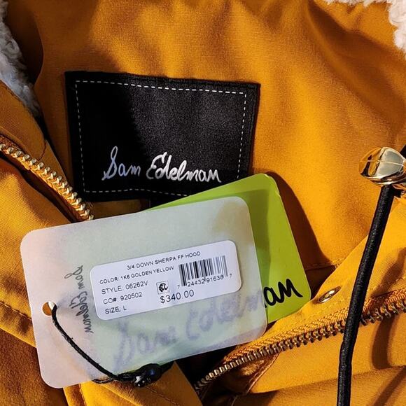 Sam Edelman Spicy Mustard Faux Fur Hooded‎ Long Parka Size Large New! - Picture 9 of 10
